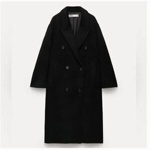 Zara | Double Faced Wool Blend Double Breasted Coat ZW Collection | XS-S